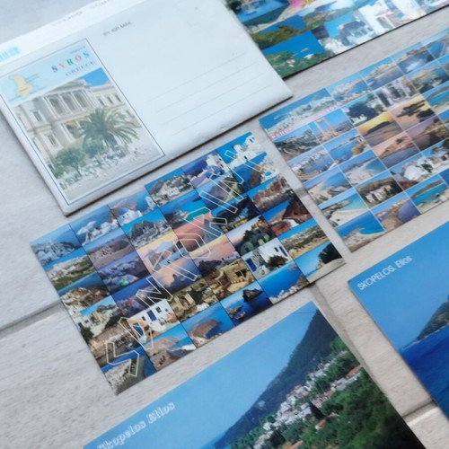 Greek island postcards 1990s like new, pack of 17