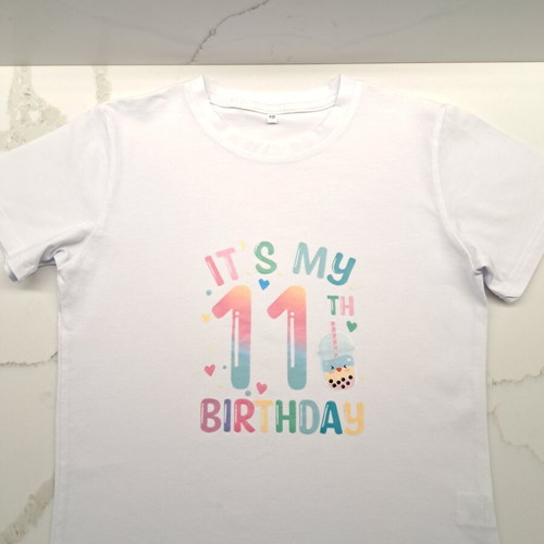 Girls' festive T-shirt size 11, white