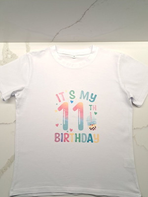 Girls' festive T-shirt size 11, white