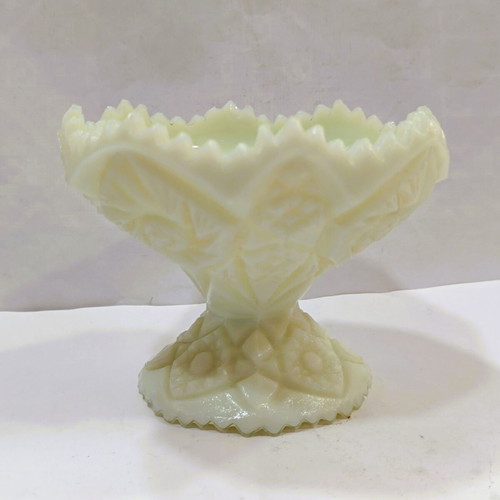 Fenton Pinwheel Candy Dish in Custard Satin Glass like new