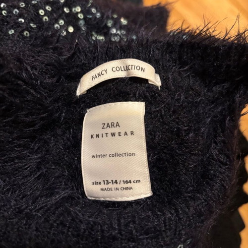 Zara knitted sweater with sequins like new, size 13-14