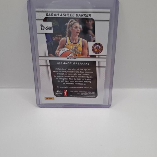 2025 Panini Prizm WNBA Sarah Ashlee Barker Auto RC Sparks card like new