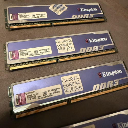 Kingston HyperX Blu 12GB DDR3 RAM used, 6x2GB 1600MHz