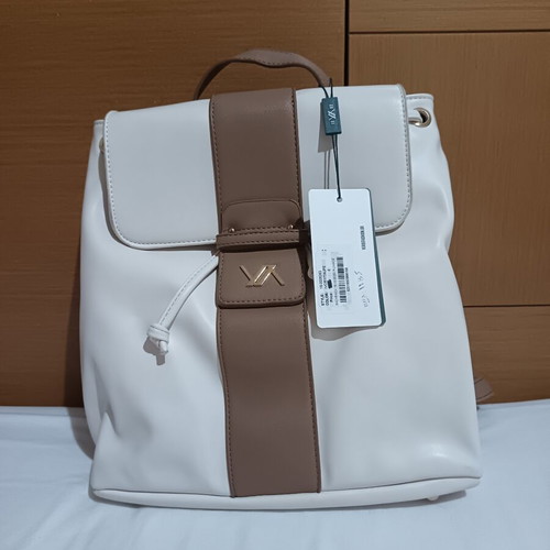 Verde backpack for women new, white and beige