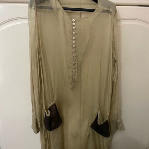 Rococo sheer chiffon top size M like new, beige