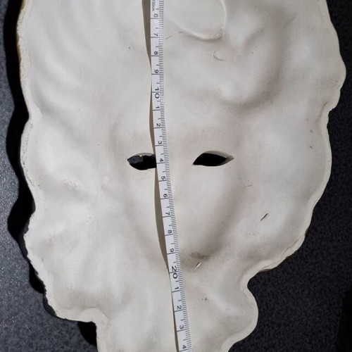 Vintage Venetian Wall Mask handmade, plaster, like new, 26cm