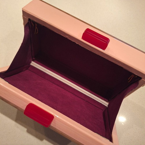 Joanna wooden handbag like new, pink