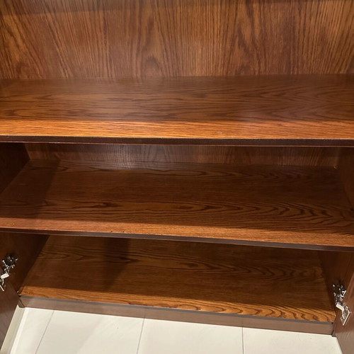 Handmade MDF walnut veneer bookcase like new
