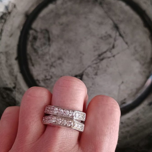 Silver ring 925 with zircon new, size 51-52