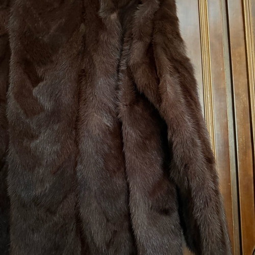 Mink fur coat Kastoria handmade like new, brown, size M