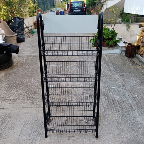 Metal Display Stand with 4 Shelves on Wheels new