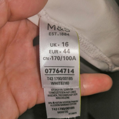 M&S women's shirt L used, white