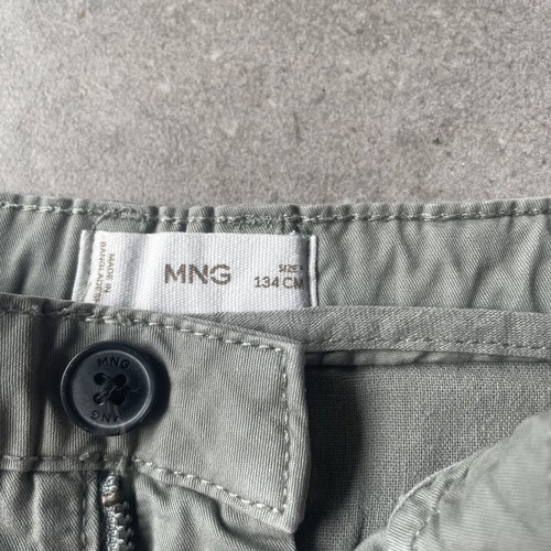 Mango boy's bermuda shorts, 134 cm, grey green gabardine fabric