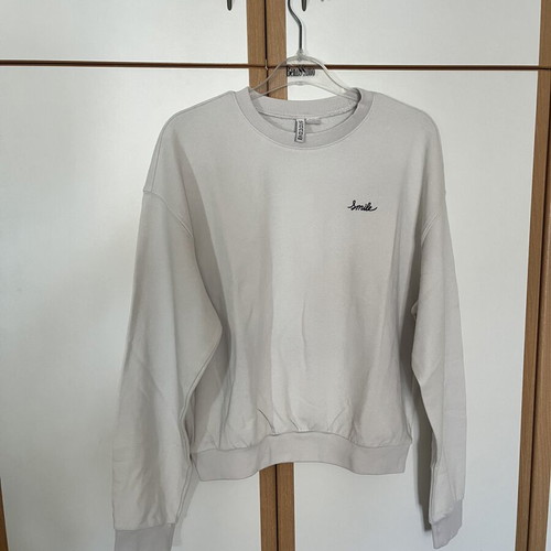 H&M basic sweatshirt, white, size M
