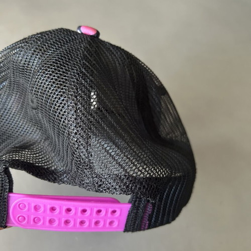 Hat size S with colorful circles and visor, like new, black