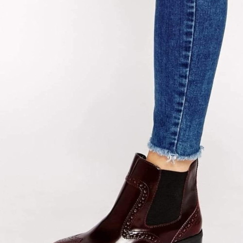 Burgundy ankle boots