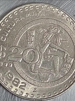 20 Pesos Mexico 1982 Cultura Maya coin