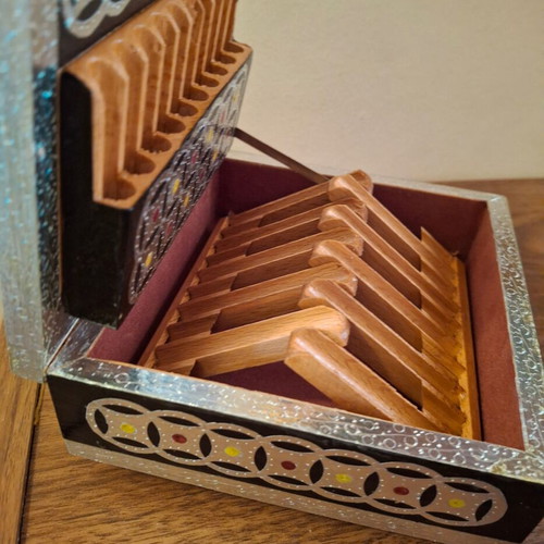 WOODEN CIGARETTE CASE AMAZING 70'S UNUSED
