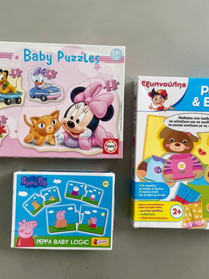 Παζλ παιδικά μεταχειρισμένα, 3 τεμάχια με Peppa, Minnie, Ρούχα και εποχές