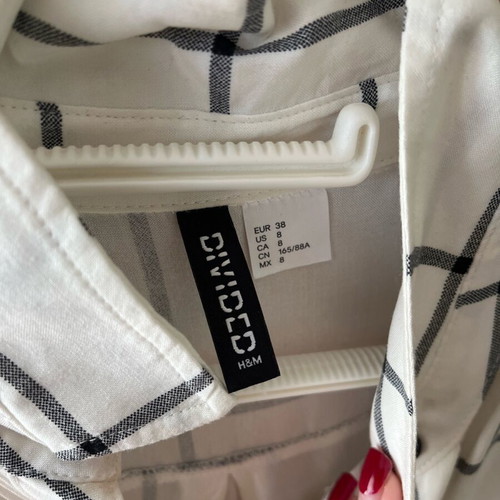 H&M Women's Shirt Medium White Gray