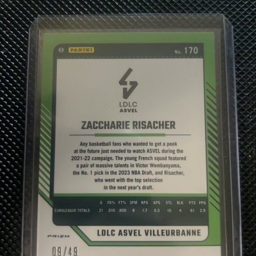 Zaccharie Risacher Euroleague Card new