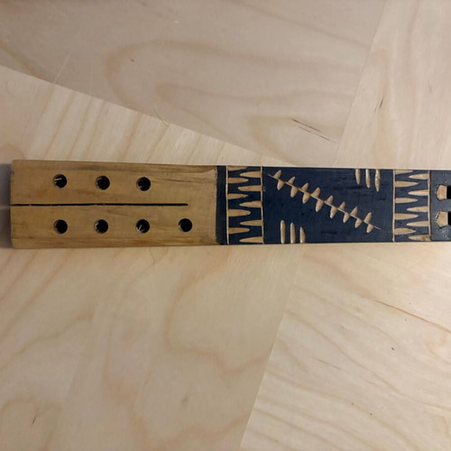 Traditional Wooden Double Flute Davul used, ethnic music instrument