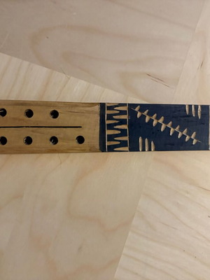 Traditional Wooden Double Flute Davul used, ethnic music instrument