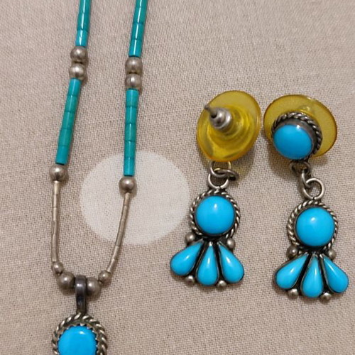 Necklace and earrings set used