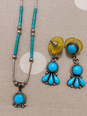 Necklace and earrings set used