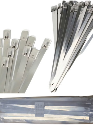 Metal inox cable ties 7.9 x 300mm set of 50 new