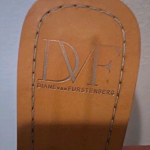 Diane von Fürstenberg sandals used, black and gold