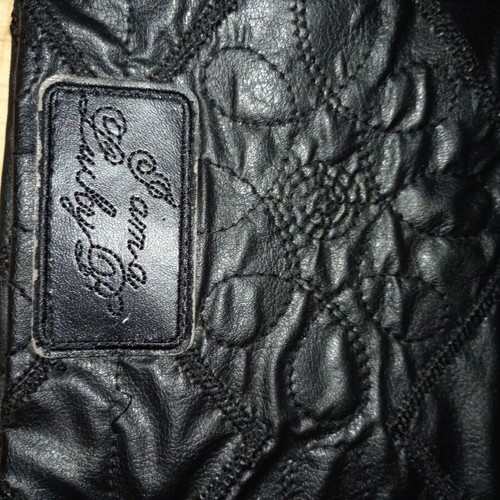Leather skirt used, black, size L with embroidery