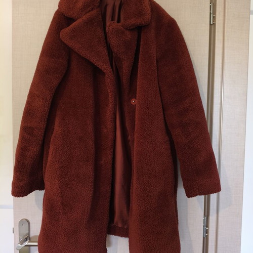 Teddy coat Esmara by Heidi Klum Large used, bordeaux