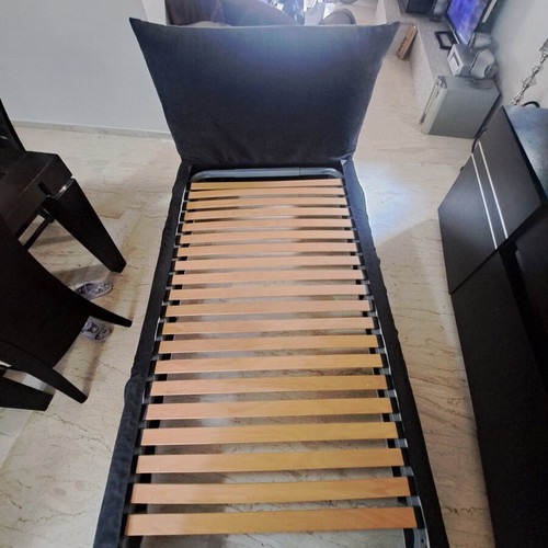 Chrysovitsiotis Half-Double Bed like new, fabric cover