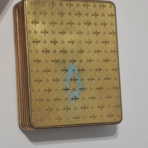 Vintage μεταλλική ταμπακιέρα ή θήκη μακιγιάζ, 1940-1950