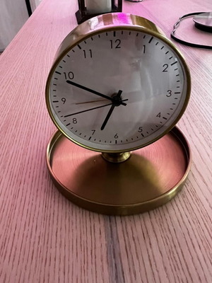 IKEA table clock gold color like new, analog