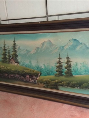 Painting in good condition with wooden frame 117x66