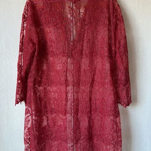Red lace tunic used, size M