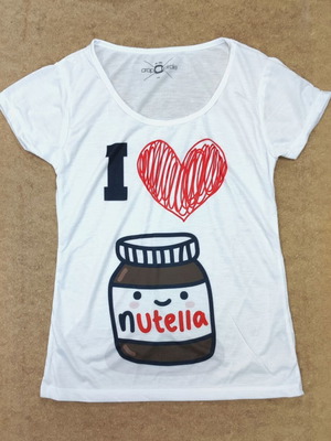 I Love Nutella Women's T-shirt new, 100% polyester, crop circle