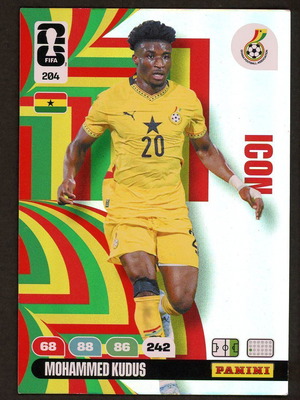 2026 Panini World Cup Adrenalyn XL #204 Kudus Icons pack like new