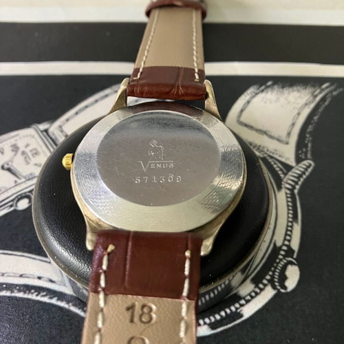 Venus 17 Rubis watch used vintage men's with brown strap
