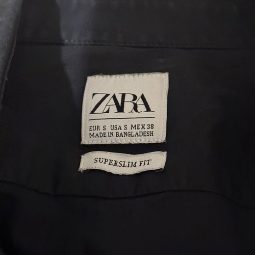 Zara men's black superslim fit shirt size S like new
