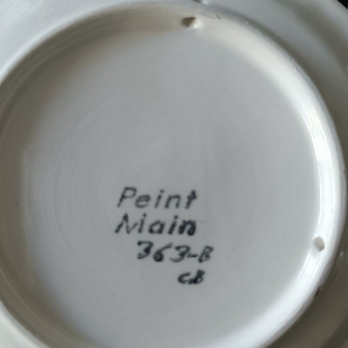 Vintage ceramic decorative plate handmade, like new, from France