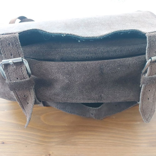 Messenger bag crossbody used 100% leather castor brown
