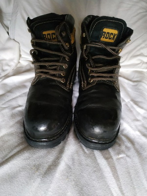 Rock men's leather hiking boots used, size 44, black