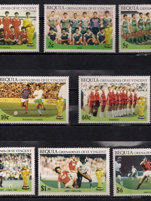 WORLD CUP 1982 BEQUIA ST VINCENT SET OF 8 MNH