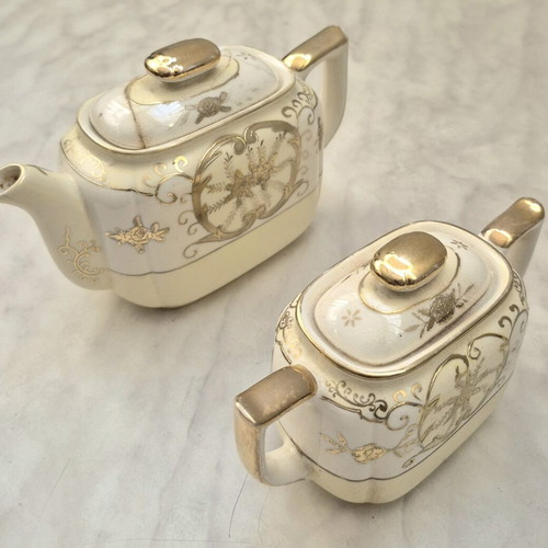 Japanese Porcelain Tea Set used with gold floral details