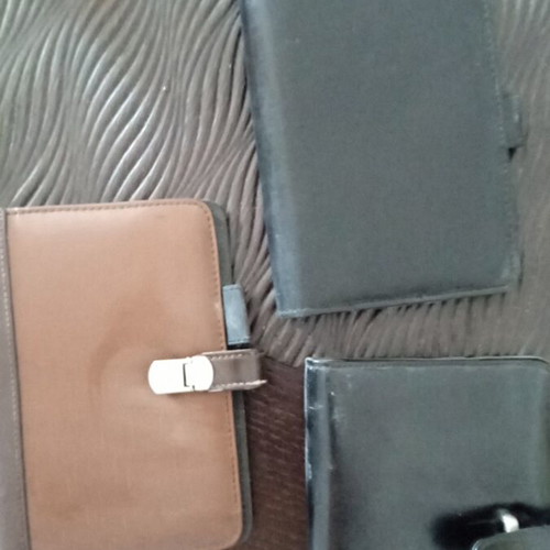 Leather diary folders used, pack of 3, 13x18 cm