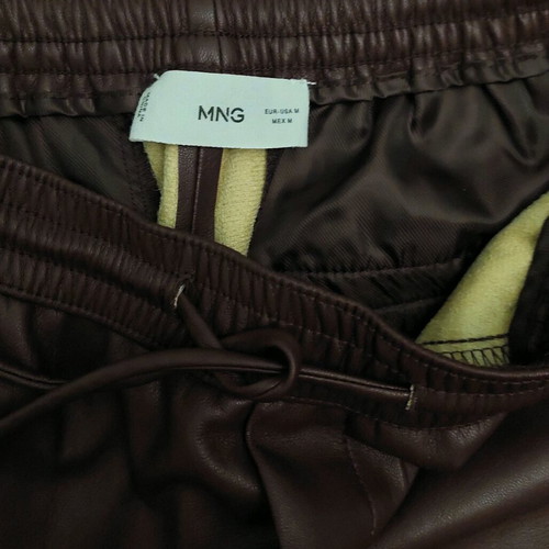 MNG leather pants burgundy size M like new