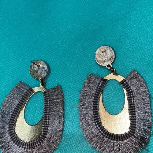 Women's earrings used, gray and gold